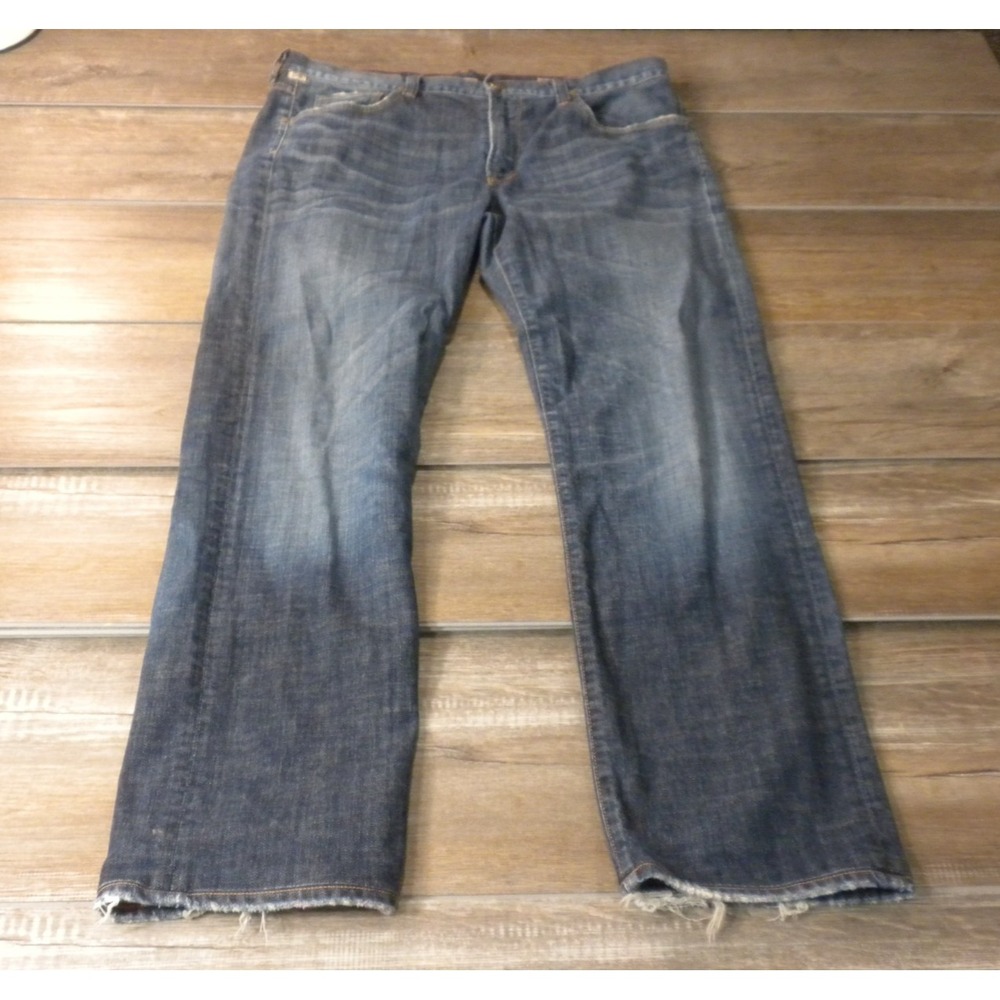 Citizens Of Humanity Sid Jeans Mens 36x30 Blue Denim Relaxed Straight Distressed